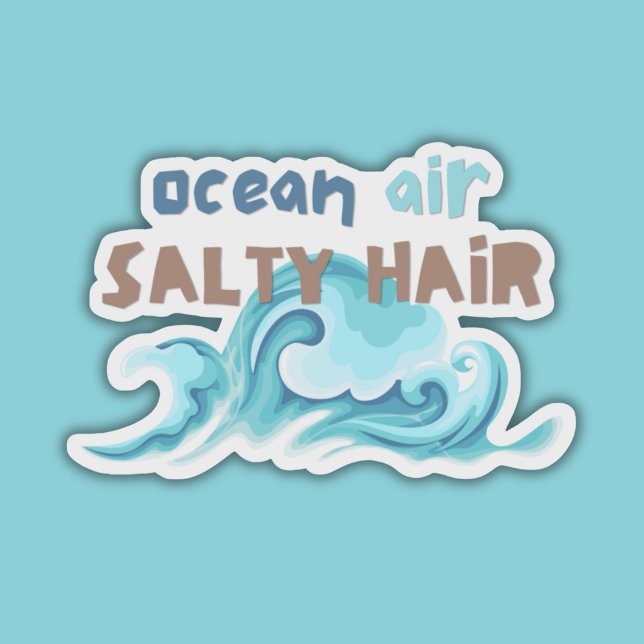 Sticker Ocean Air, cheveux salés imperméable (Créateur téléchargé)