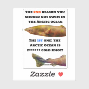 Sticker Océan Arctique dangereux - Requin du Groenland