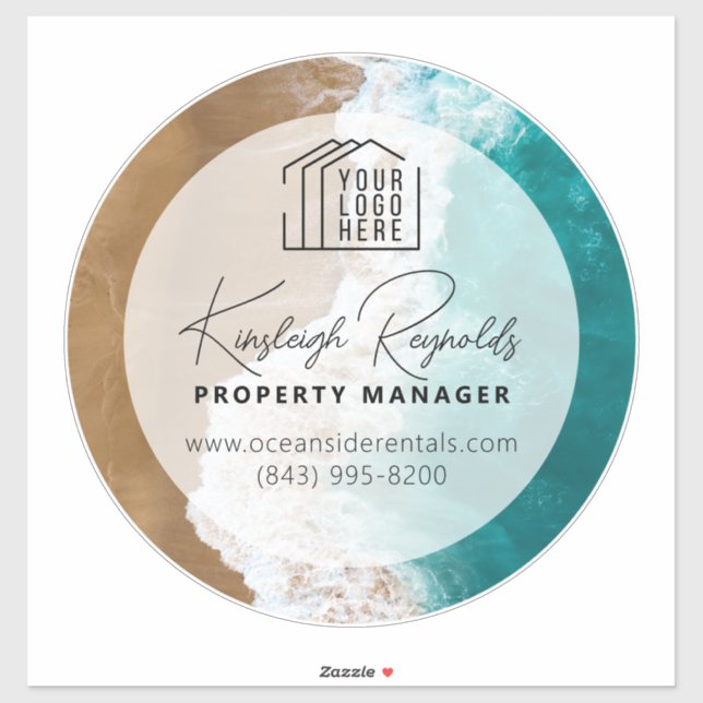 Sticker Ocean / Beach Location Manager Photo personnalisée (Feuille)