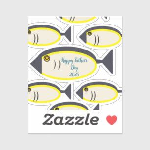 Sticker Océan Bleu Tuna Poisson Marine Animal Fête des pèr