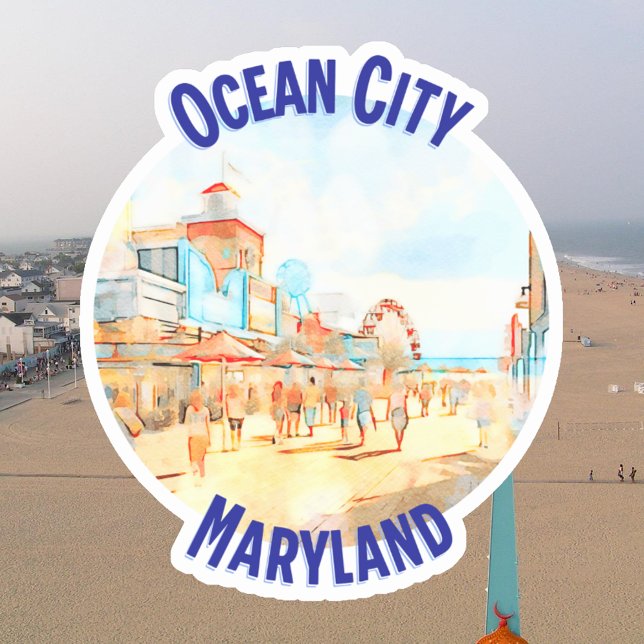 Sticker Ocean City, Maryland (Créateur téléchargé)