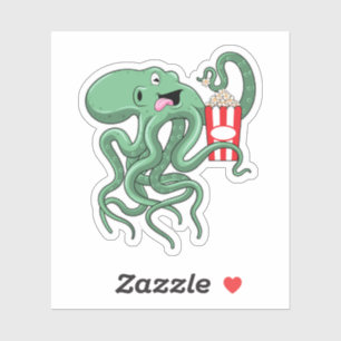 Sticker Octopus avec Popcorn