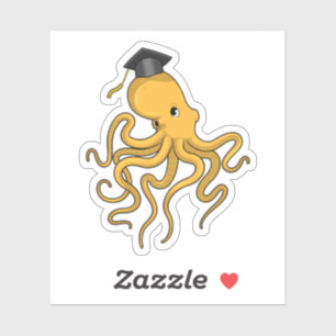 Sticker Octopus comme étudiant avec diplôme