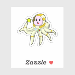 Sticker Octopus comme plongeur avec étoile