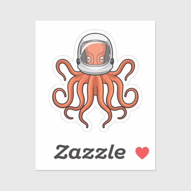 Sticker Octopus en astronaute (Feuille)