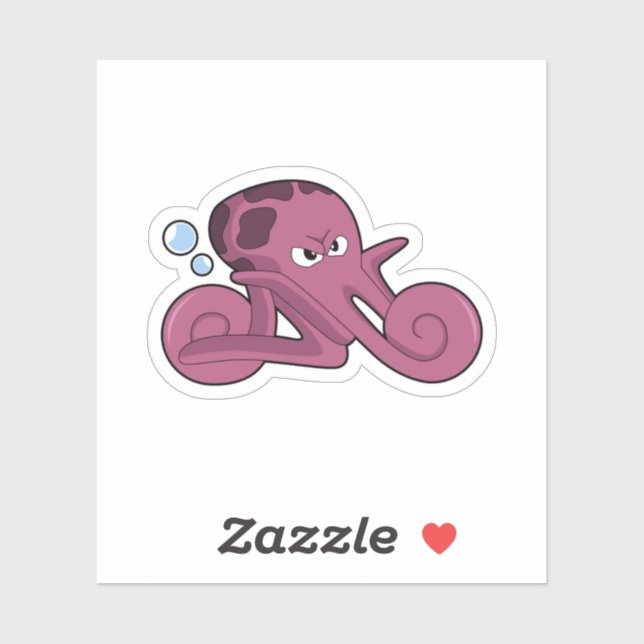 Sticker Octopus en moto (Feuille)