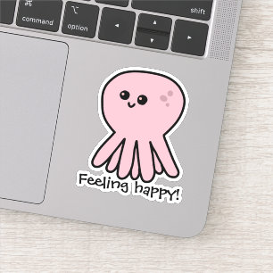 Sticker Octopus Se Sentent Bonne Humeur Rose