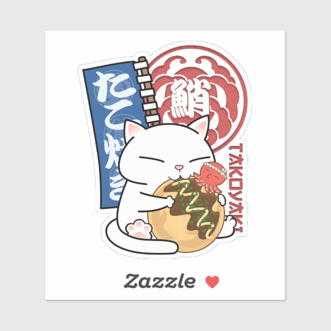Sticker Octopus Takoyaki (Feuille)