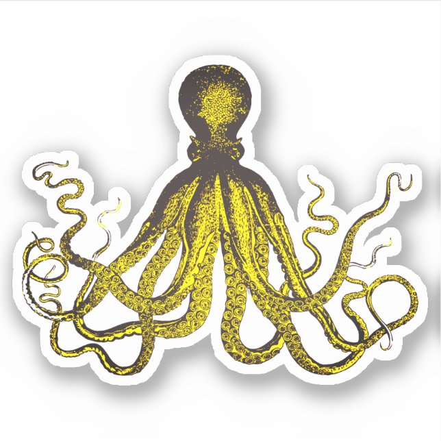Sticker Octopus vintage (Devant)