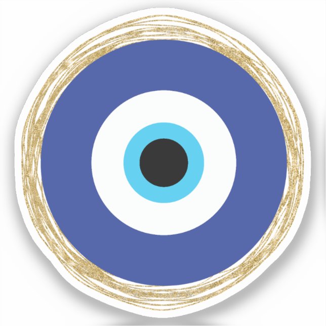Sticker Oeil bleu et or doux (Recto)