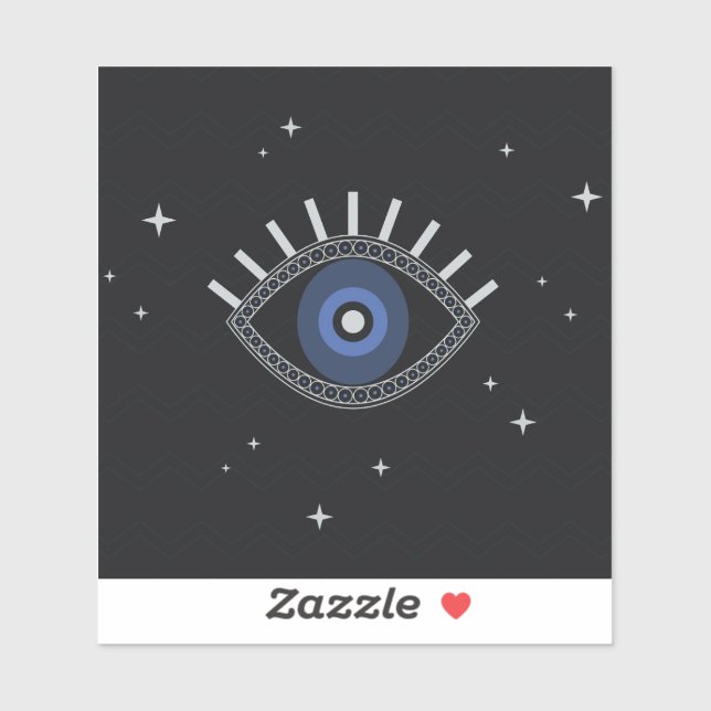Sticker Oeil bleu talisman oeil diabolique (Feuille)