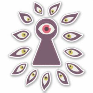 Sticker Oeil d'espionnage paranoïaque