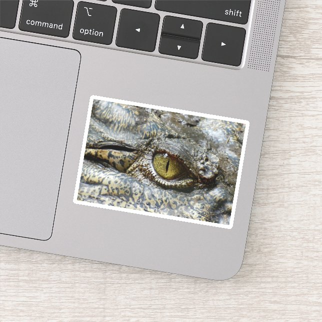 Sticker Oeil jaune effrayant de crocodile (Détail)