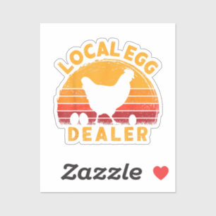 Sticker Œuf de poulet de fermier vendeur d'œufs locaux rét