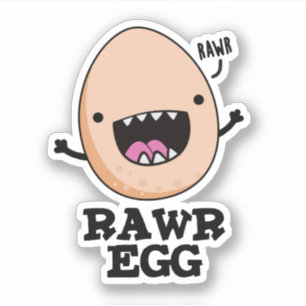 Sticker Oeuf Rawg Funny Roaring Pun Oeuf Raw