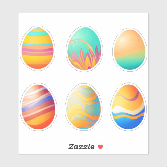 Sticker Oeufs de Pâques Pastel Swirl (Feuille)