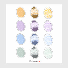 Sticker OEufs pâles de Pâques colorés