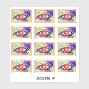 Sticker OEuils pop d'art comme une flamme audacieux oeil p