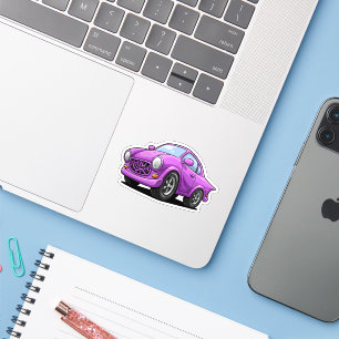 Sticker Œuvre d'art automobile violette extrêmement courbé