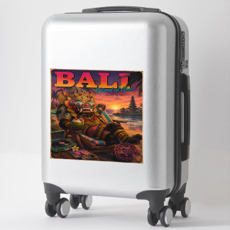 Sticker Œuvre d'art tropicale vintage Bali Sunset