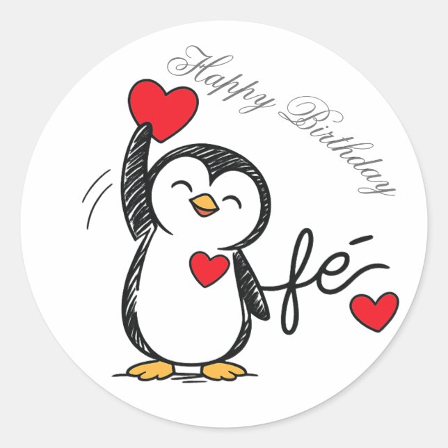 sticker of a happy penguin (Front)