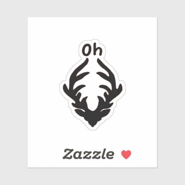 Sticker Oh Deer Artistic Clean Style  (Feuille)