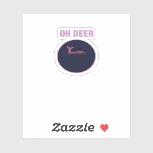 Sticker Oh Deer Modern Aesthetic  (Feuille)