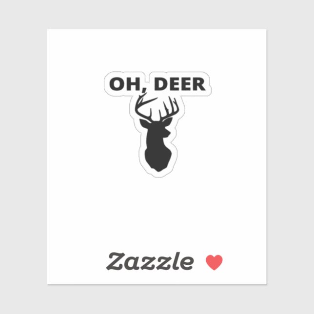 Sticker Oh Deer Oh Dear Whimsical Art Style  (Feuille)