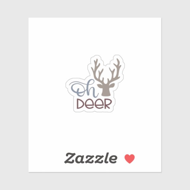 Sticker Oh Deer Retro Classic Design  (Feuille)