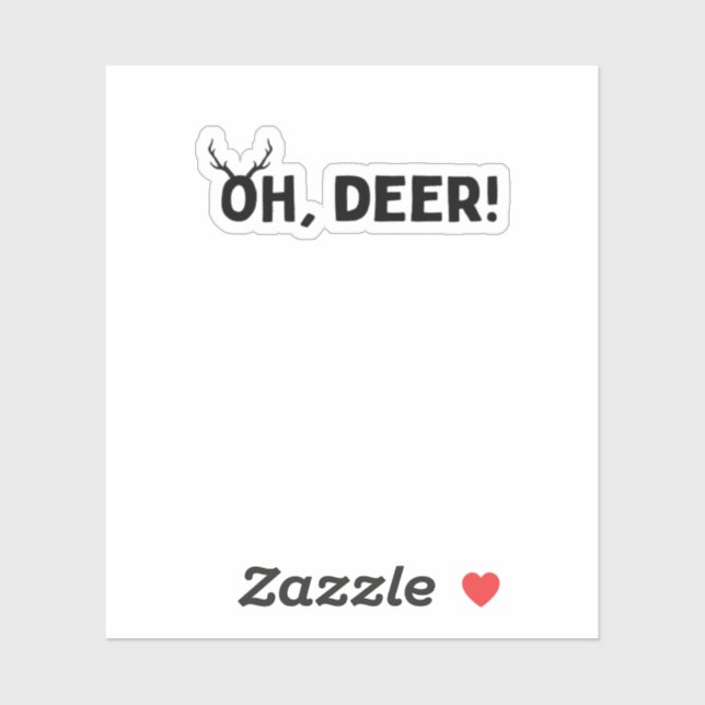 Sticker Oh Deer Simple Aesthetic  (Feuille)