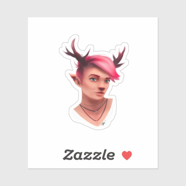 Sticker Oh Deer Simple Creative Style  (Feuille)