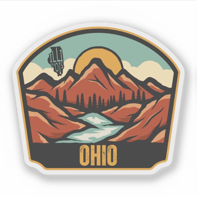 Sticker Ohio, Illinois (Devant)