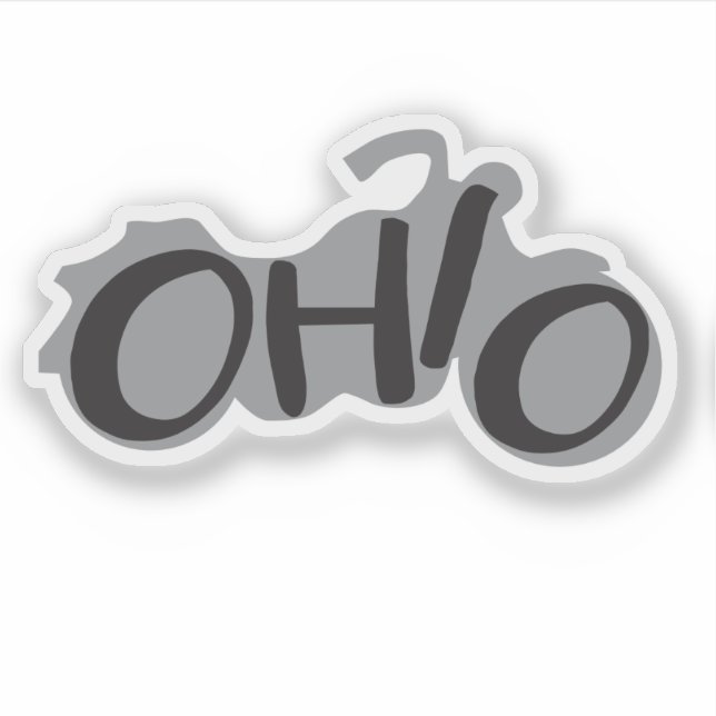 Sticker Ohio Motorcycle conception moto avec nom d'état (Devant)