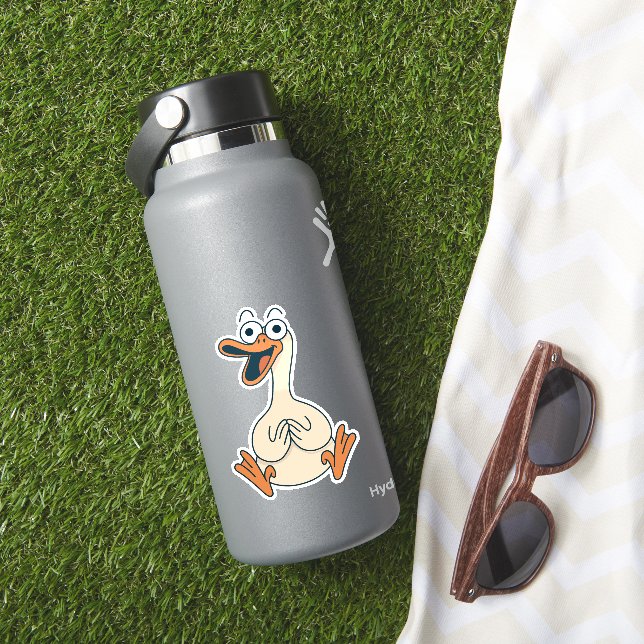 Sticker Oie sotte, Quirky, Drôle, Oie caricaturale (HydroFlask Insitu)