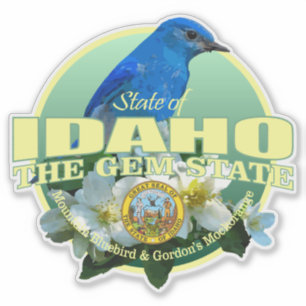 Sticker Oiseau et fleur d'état de l'Idaho
