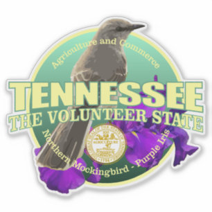 Sticker Oiseau et fleur d'état du Tennessee
