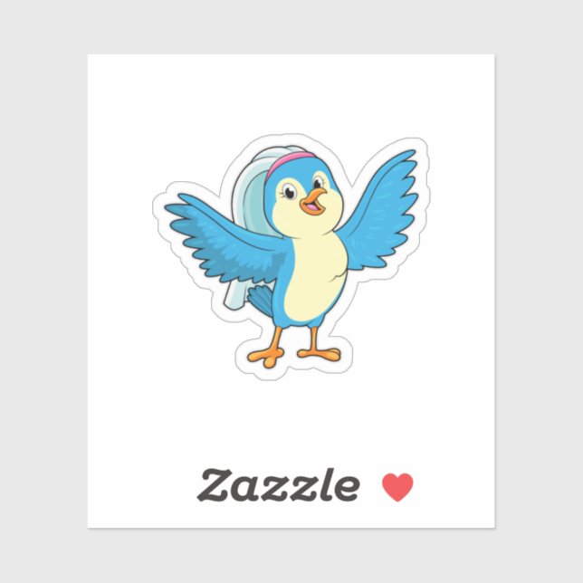 Sticker Oiseau marié voilé (Feuille)