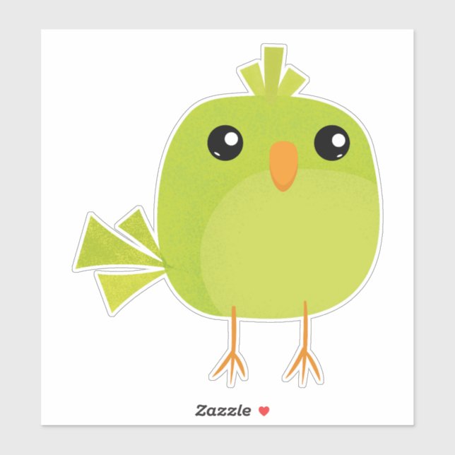Sticker Oiseau vert (Feuille)