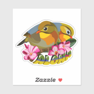 STICKER OISEAUX LEIOTHRIX À BILLE ROUGE—ALOHA