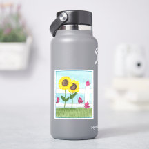Oiseaux roses & tournesols