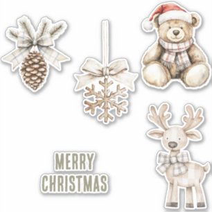 Sticker Olive Green Noël Arbres Gold Parties scintillant C