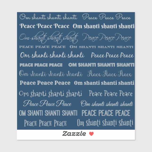 Sticker Om Shanti, Paix (Feuille)