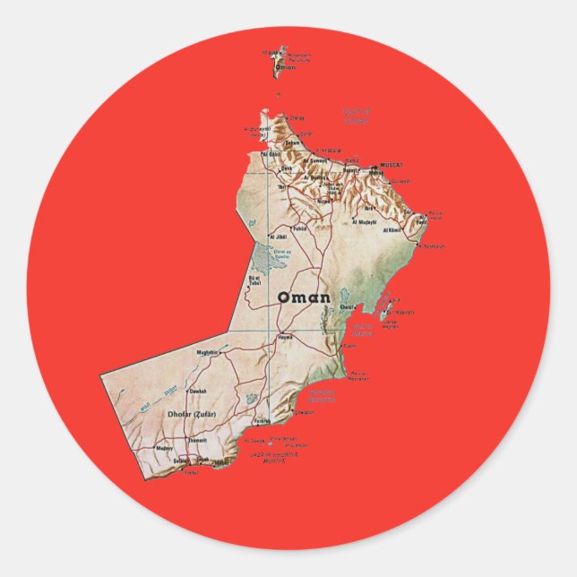 Sticker Oman Map (Devant)