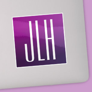 Sticker Ombre violet et initiales blanches ou autre texte