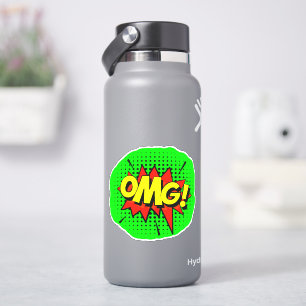 Sticker OMG Burst Pop Art Jaune Rouge Vert 4" Vinyl