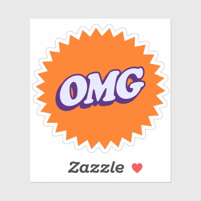 Sticker OMG - Graphique gras et amusant (Feuille)