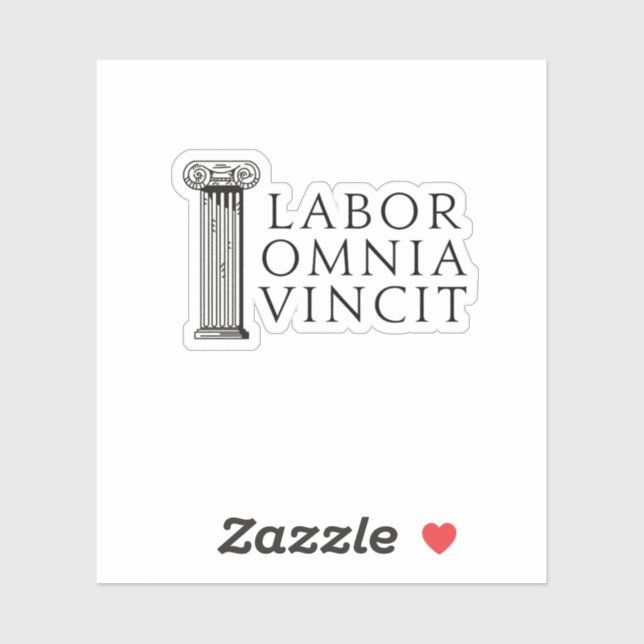 Sticker Omnia Vincit (Work Conquise All) (Feuille)