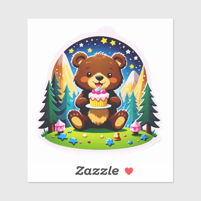 Sticker One Happy Camper – Bear Cub's 1st Birthday Adventu (Feuille)