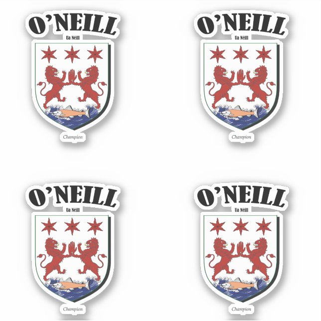 Sticker O'Neill Crest Traduction et signification irlandai (Devant)