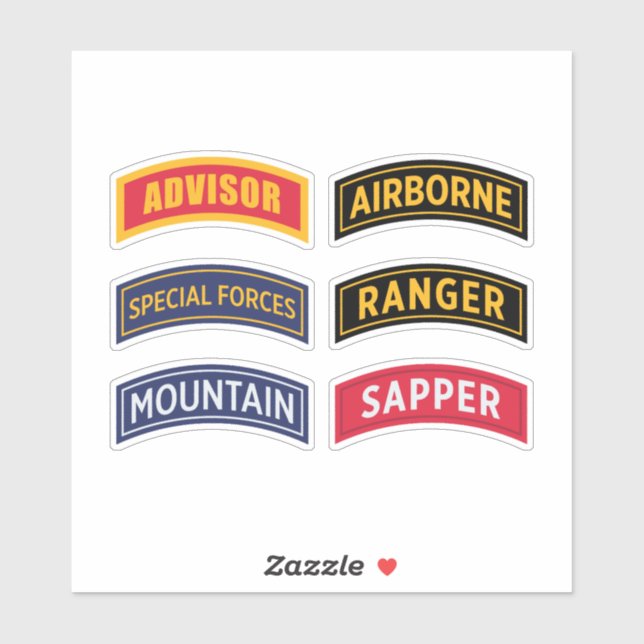 Sticker Onglet militaire des États-Unis (Feuille)